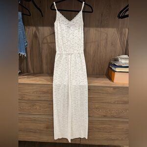 White Lace Coverup Jumpsuit XS